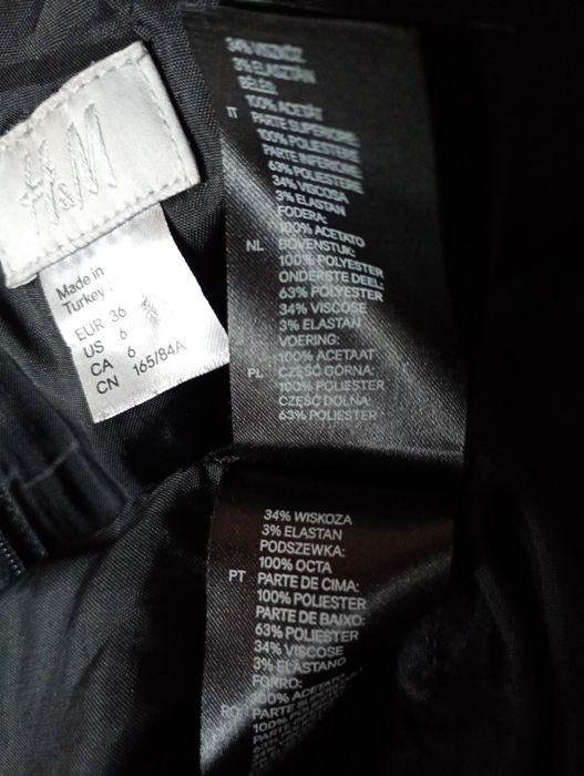 Sukienka midi czarna z lamówką r.38"Top Secret"nowa.