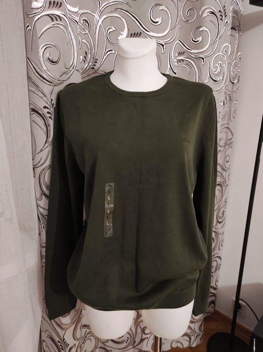 Sweter męski oliwkowy khaki s.oliver L
