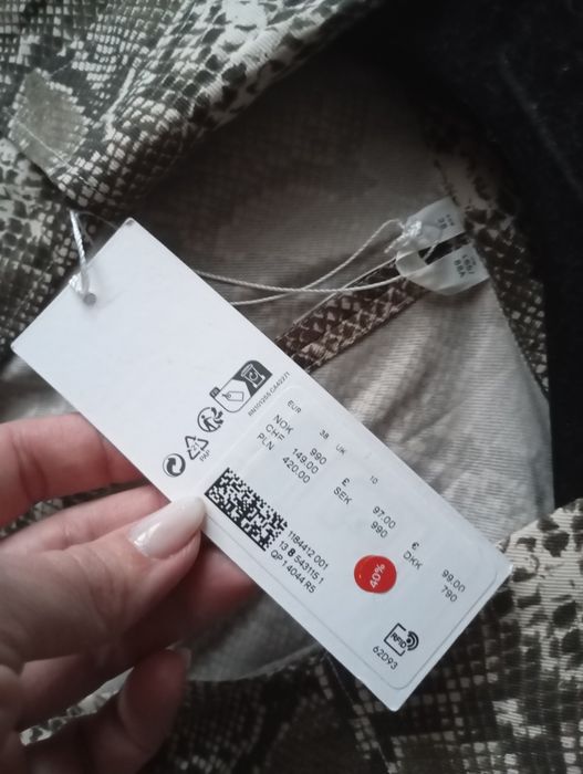 ARKET 38r markowa NOWA sukienka długa midi skóra węża panterka