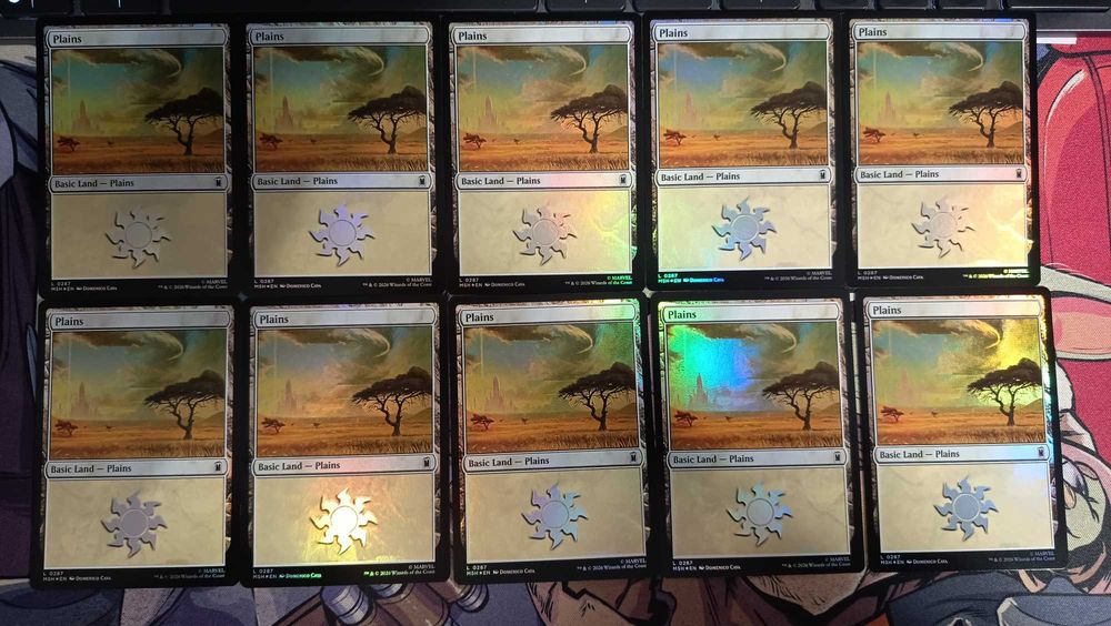 Magic MTG Marvel Super Heroes 100 Basic Lands Full Set