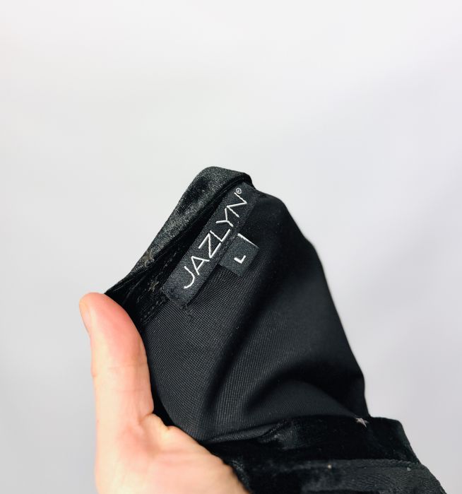 Czarna aksamitna bluzka w gwiazdki L 40