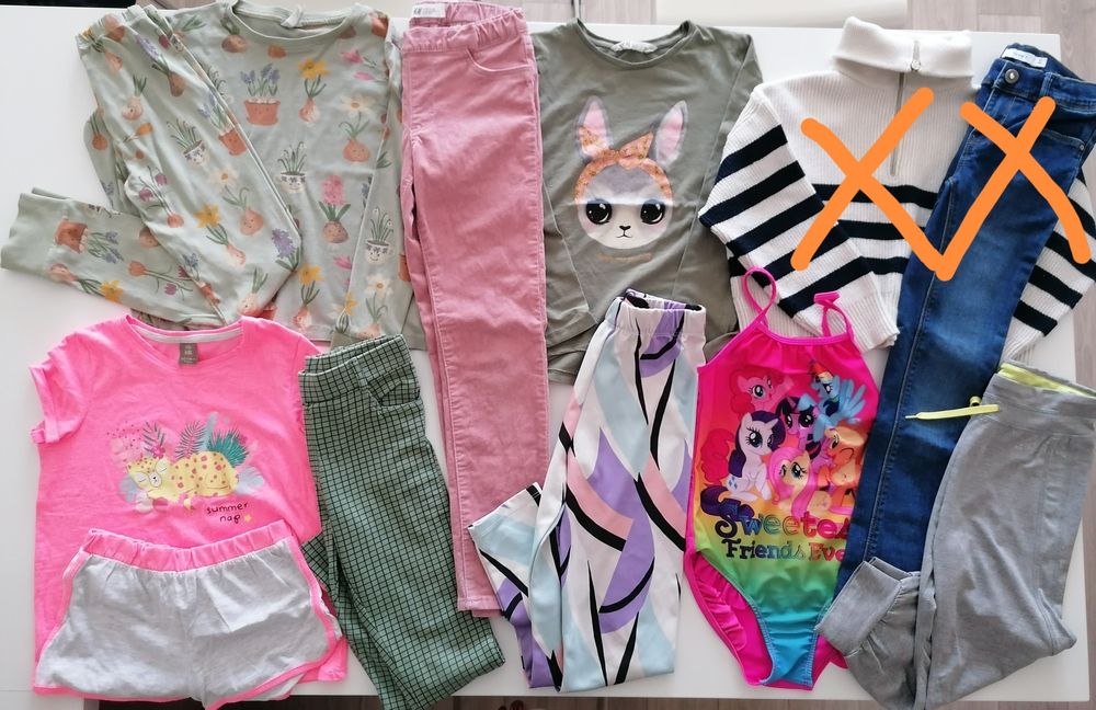 Paka ubrania dla dziewczynki rozmiar 122/128 cm Zara H&M C&A Lindex