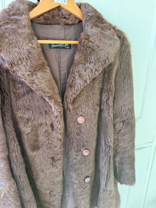 Casaco de pêlo vison castanho chocolate