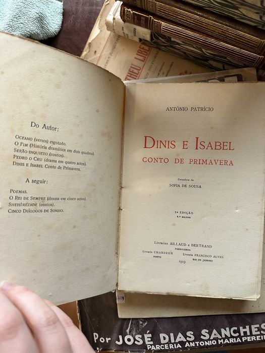 livro raro de António Patrício - Dinis E Isabel - Conto de Primavera.