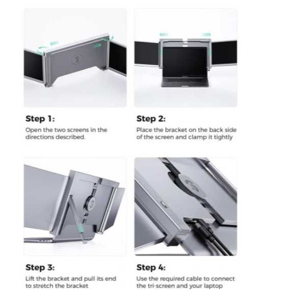 Ekran rozszerzenia 2 monitory  12"do laptopa 13,3-16 " SOOMFON FULL HD