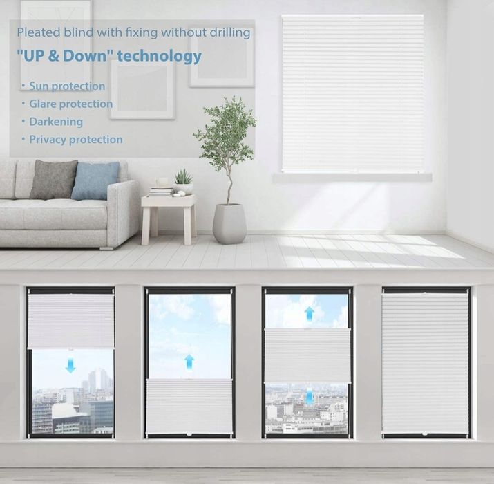 Roleta plisa biały żaluzja 95cm szer.