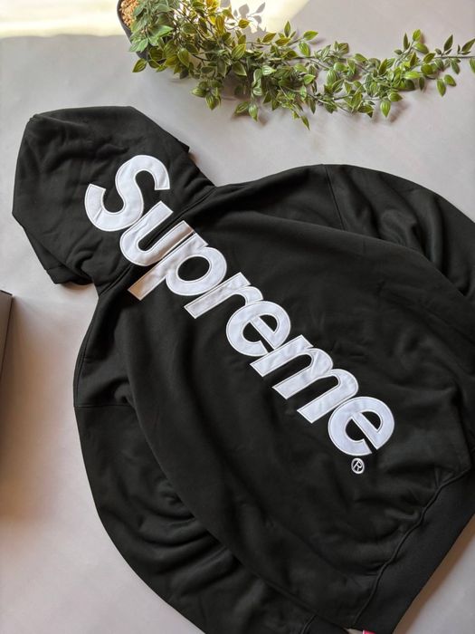 Зіп-худі Supreme / брендова кофта суприм з великим логотипом