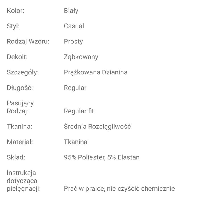 Top biały prążkowany.  Nowy w oryginalnym opakowaniu