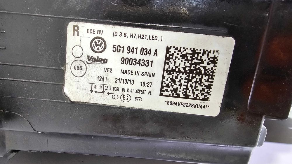 Vw Golf 7 VII GTI Xenon Led Lampy Przednie Przód Europa EU