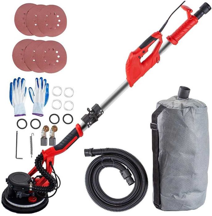 Lixadeira de pladur , lixadeira elétrica para drywall, lixadeira dobrável para drywall, com cabo telescópico, lixadeira elétrica, lixadeira de gesso
