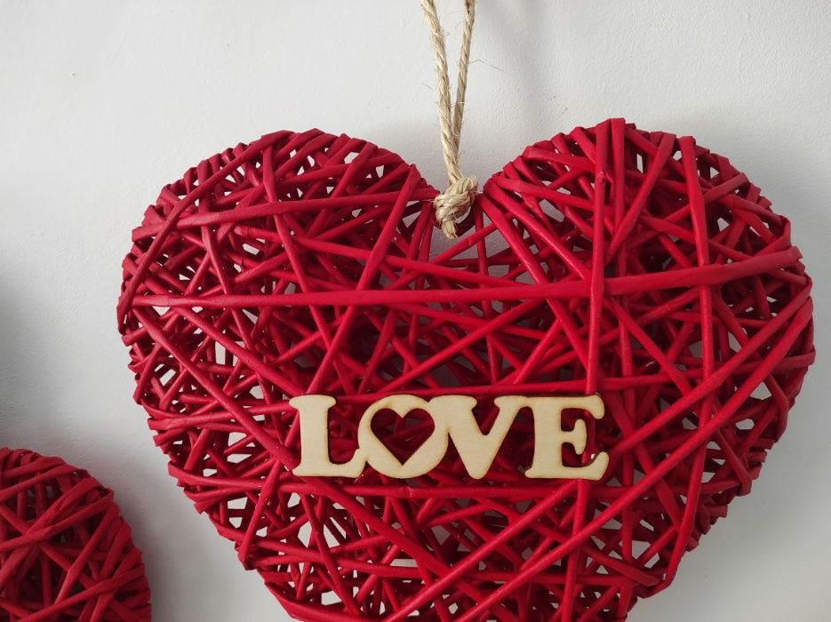 Serce 3D z wikliny papierowej 30cm Walentynki