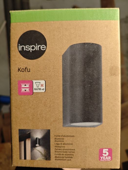 Kinkiet zewnętrzny Kofu IP44 2xGU10 czarny Inspire
