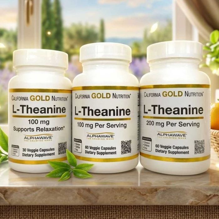 L-теанин, L-Theanine, AlphaWave, США, 100 мг и 200 мг, теанин тианин