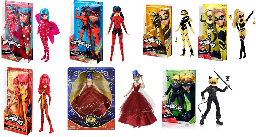 Ляльки Miraculous ЛедіБаг СуперКіт, Вісперія, Марінет, хлопчик Ladybug