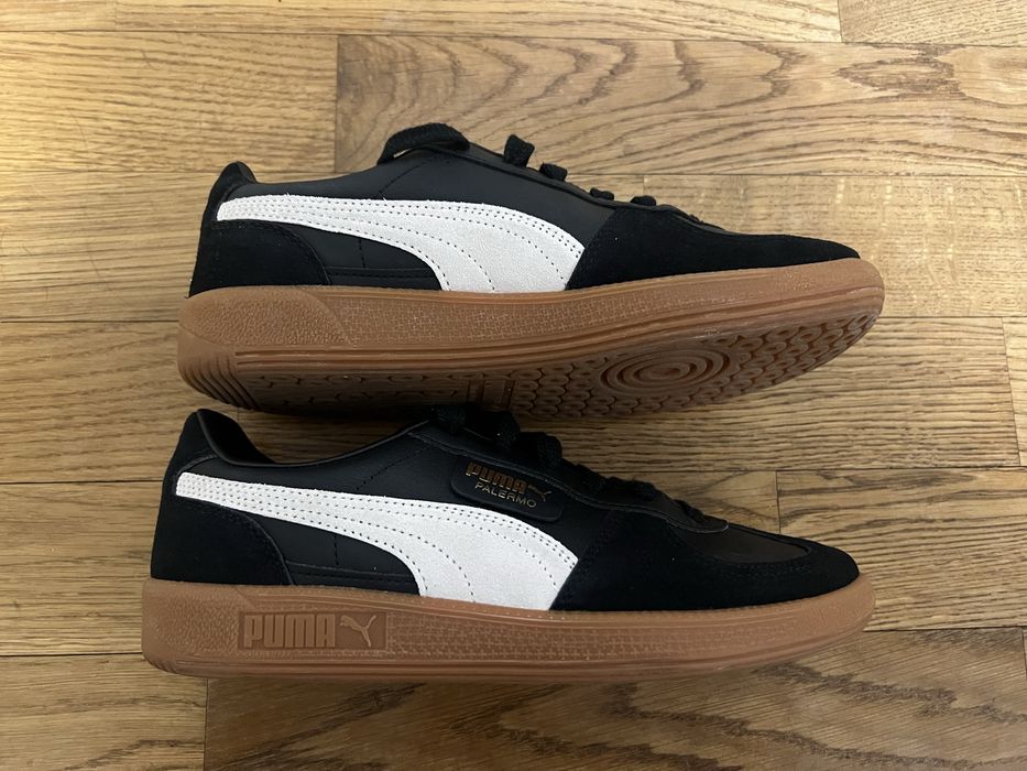Buty Puma Palermo Leather Black Feather Grey skórzane czarne (39646403) rozm. 38,5