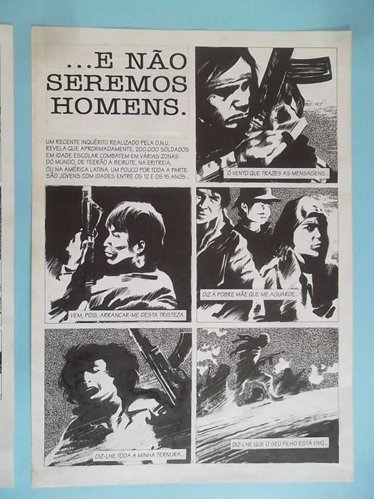 2 Pranchas Originais de BD (completa). Paulo Moreiras & Victor Borges.
