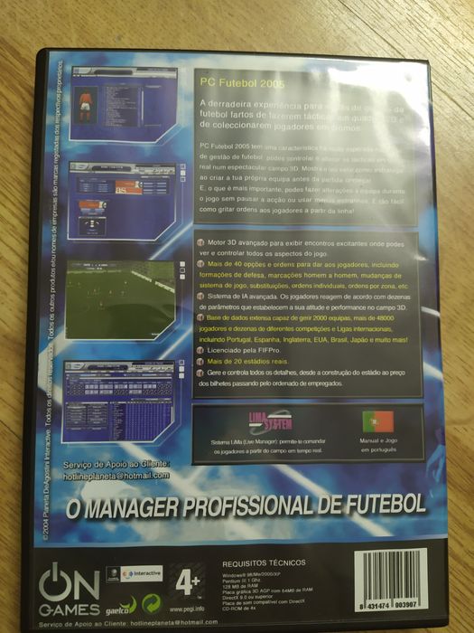 Vendo o jogo para PC "PC futebol 2005" COMO NOVO