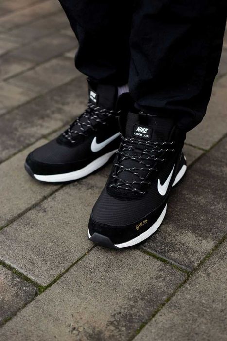 Мужские зимние кроссовки с мехом Nike Rivah High "Black 1" Gore-Tex
