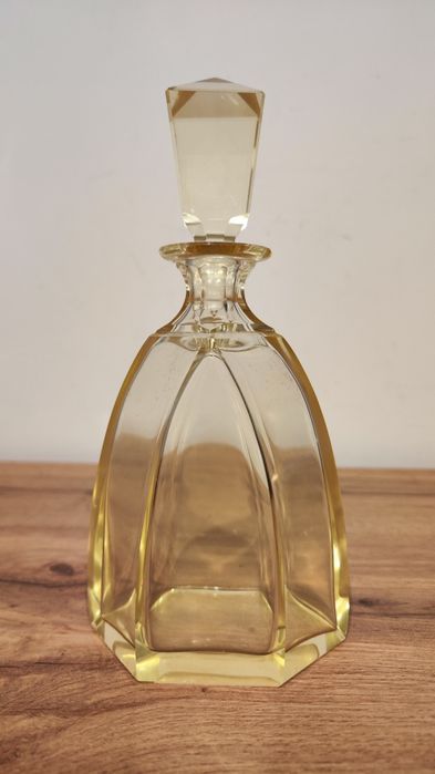 Karafka Art Deco, stare szkło, Czechosłowacja