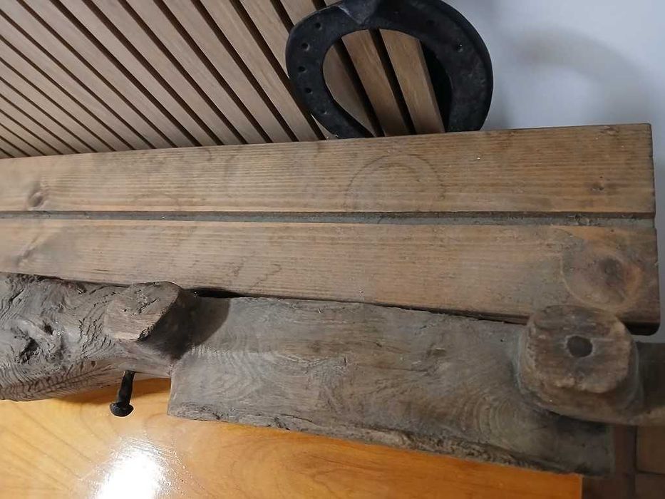 Jarzmo Uprząż Stara Drewniana Półka Antyk Vintage Zabytkowe