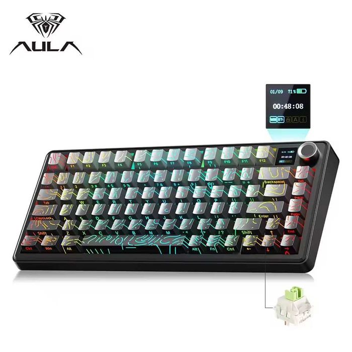 ‼️Aula F75 Max Black Contour Lines LEOBOG Reaper Switches‼️Гарантия‼️