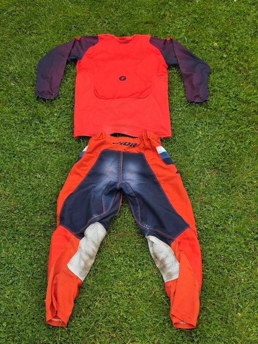 Strój motocross bluza spodnie mx THOR PULSE RACER dziecięcy r. 28 / XL