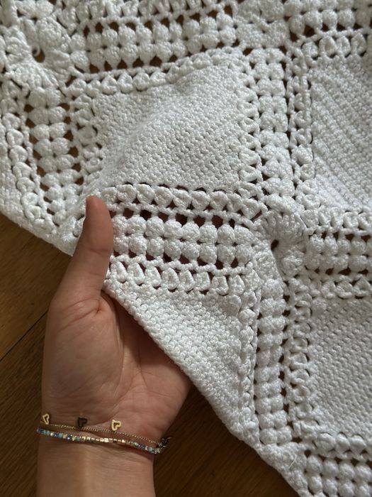 Colcha/manta de crochê feita a mão