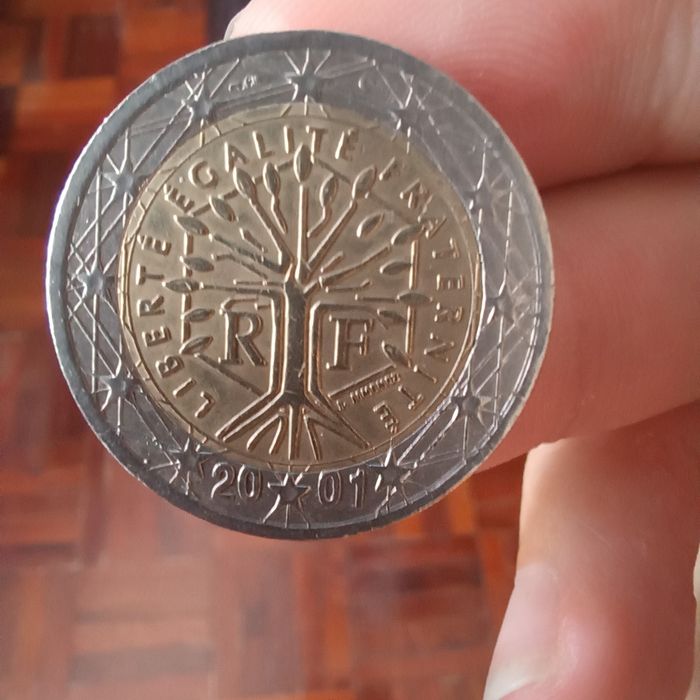 Moeda frança 2 euros 2001