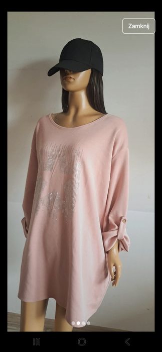 Bluza  bluzka puder róż  plus size
