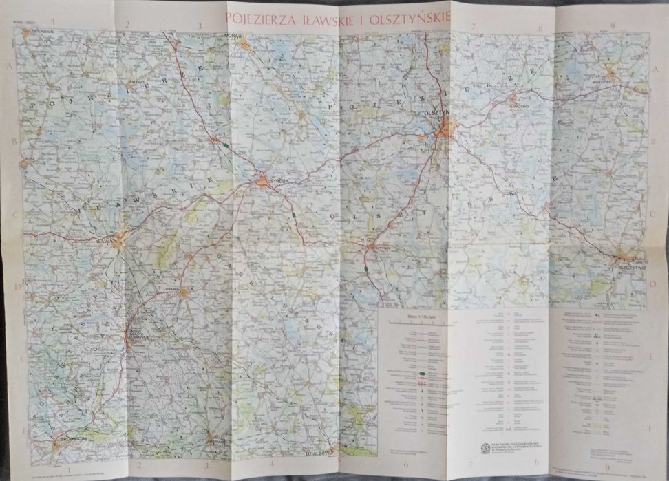 mapy Warmia i Mazury - zestaw 4 map - kolekcjonerskie, PRL