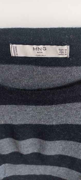 Camisola malha riscas cinza