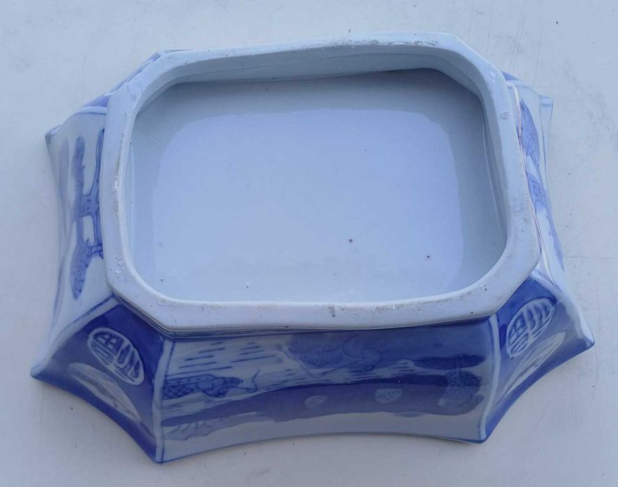 Saladeira / Travessa retangular em tons de azul