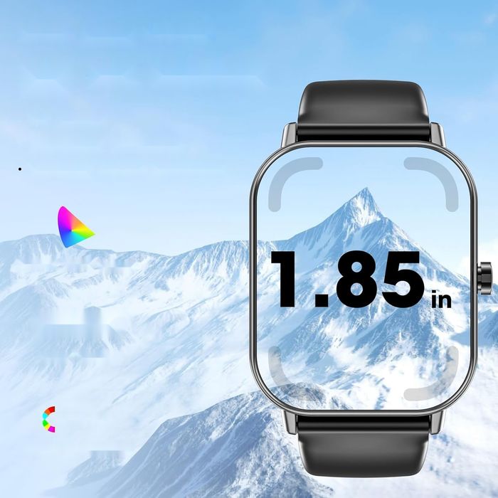 Smartwatch haulvean ip68 1,85 cala czujnik tętna spo2 android ios