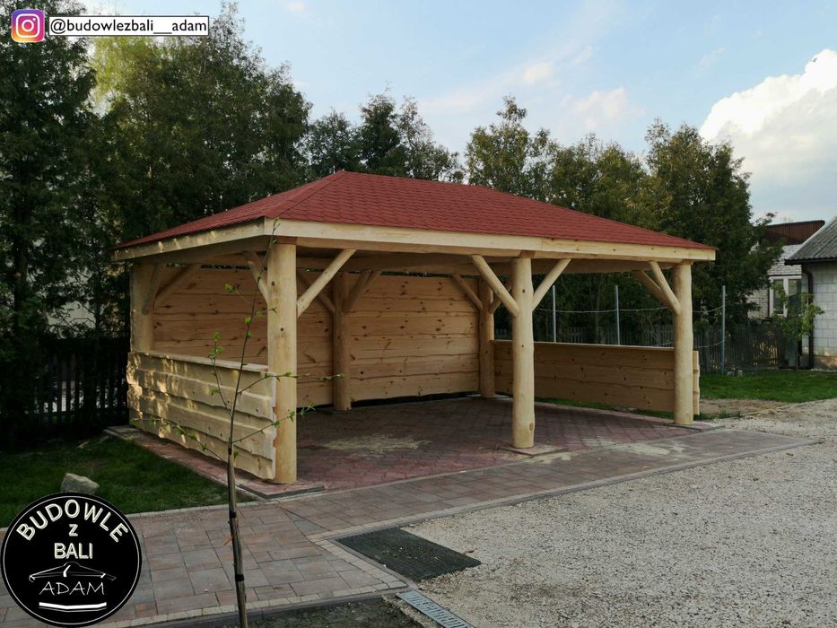 Wiata Garażowa z Bala, Zadaszenie na Samochód, Altanka z Bali, Altana