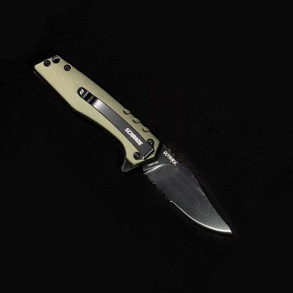 Schrade - Nóż składany z klipsem Outback - Zielony
