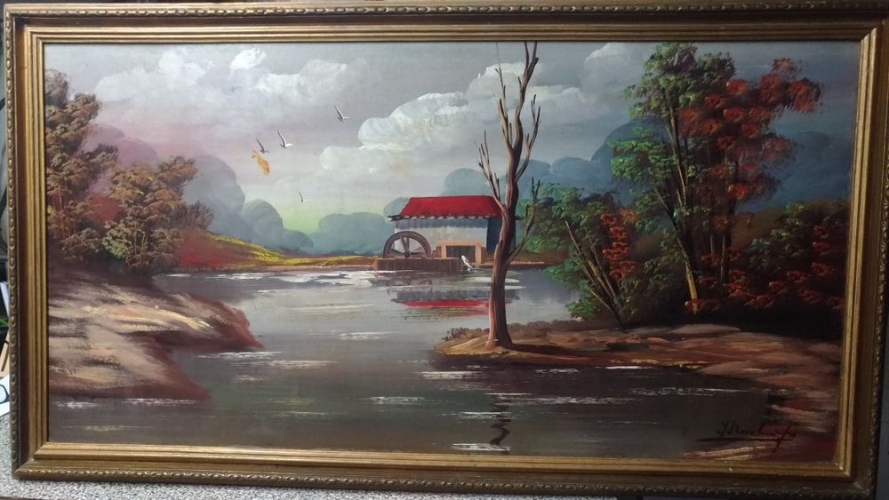 Quadro ANTIGO COM PAISAGEM