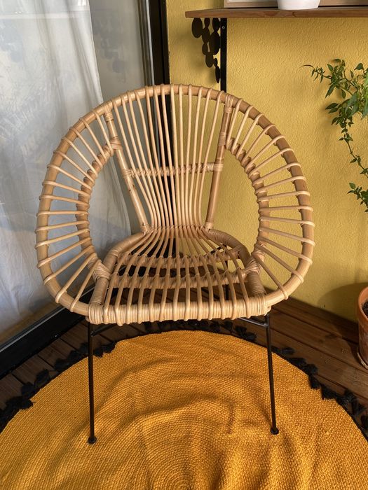 Cadeira de jardim Natural em Rattan e Metal