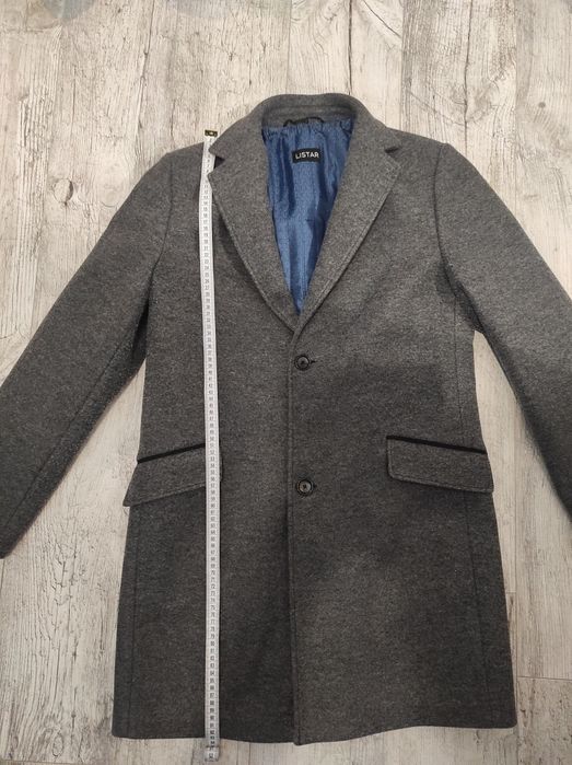 Szary/siwy męski płaszcz