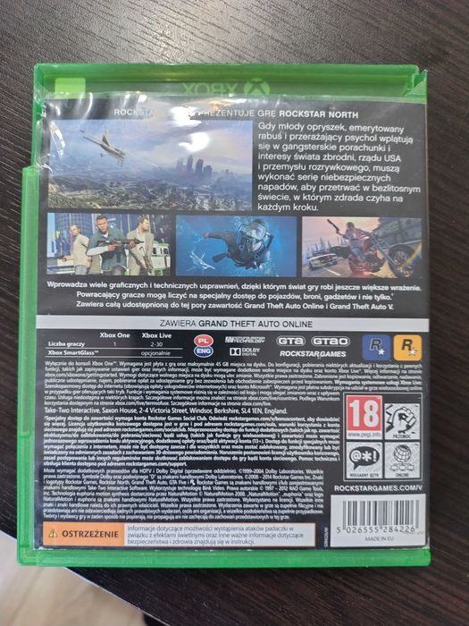 Grand Theft Auto V Xbox One pudełkowa