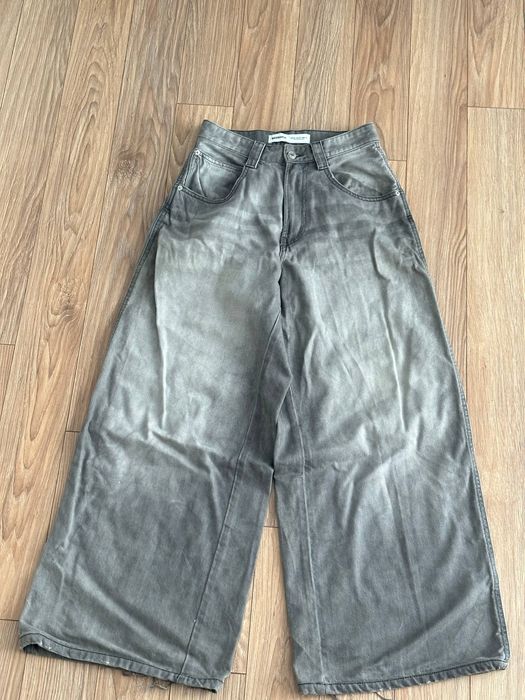 штани bershka phat pants sk8 сірі широкі бершка
