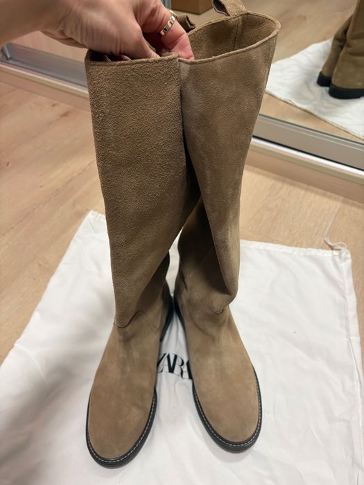 Чоботи із нат.замш. спилку Zara 40 р.