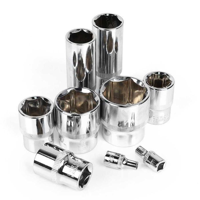 Conjunto de Chaves de Caixa e Roquete (150 Peças) - Aço Cromo-Vanádio