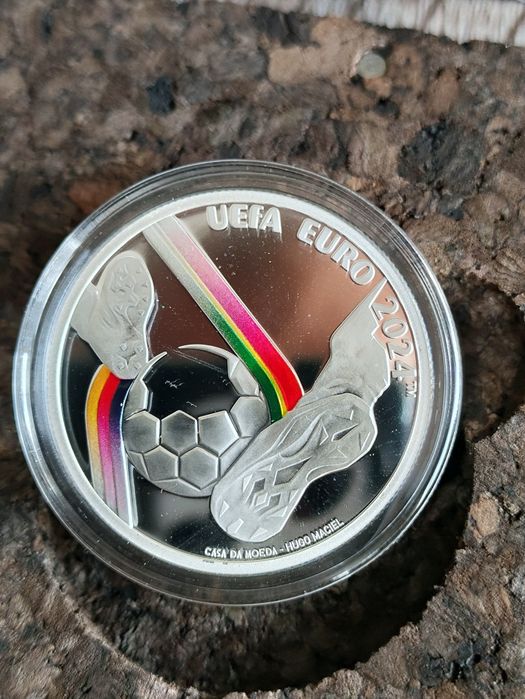 Moeda 5€ do Euro 2024 em Prata 925% Colorida Esgotado