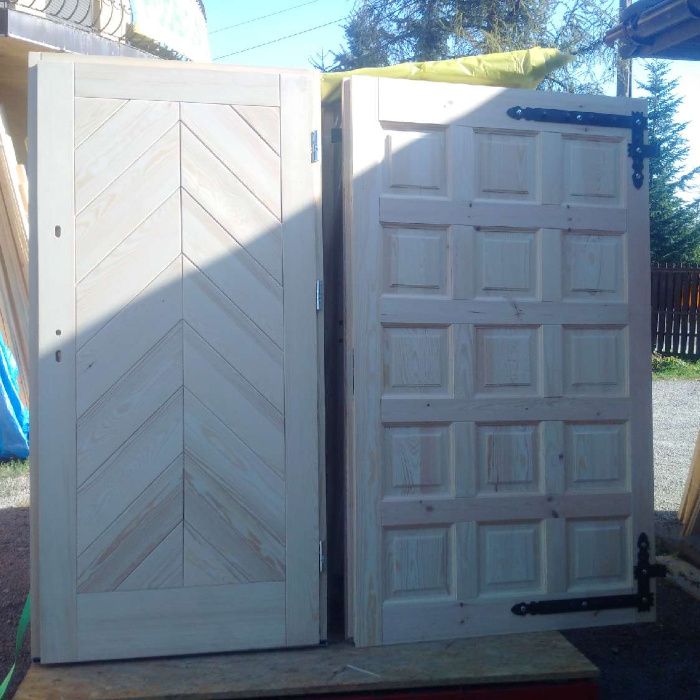 drzwi jodelka zewnetrzne sosnowe drewniane grube 6cm