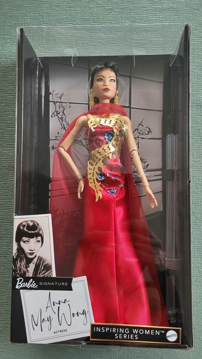 Barbie Inspiring Women Anna May Wong Doll - Collector Edition With Red Gown & Dragon Design - View #2