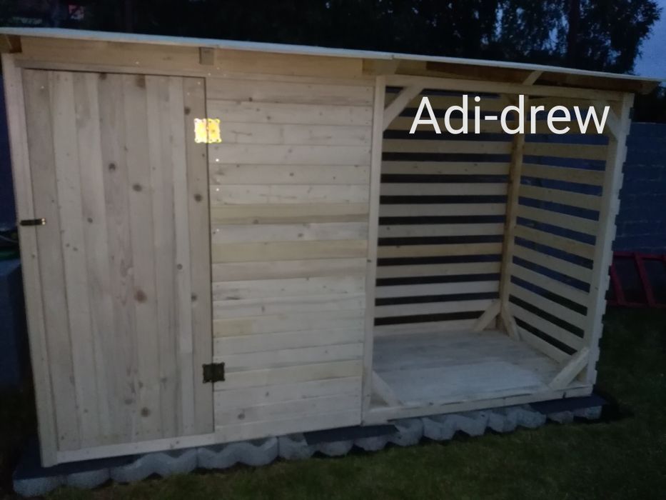 Domki narzędziowe z drewutnią