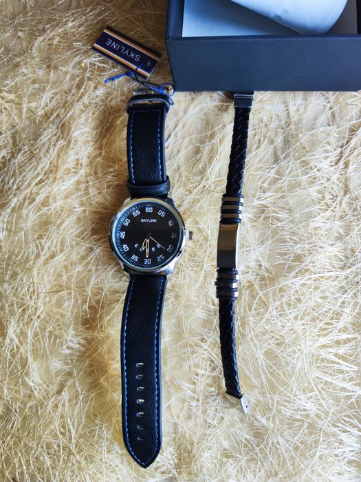 Conjunto Relógio de homem mais pulseira da Skyline