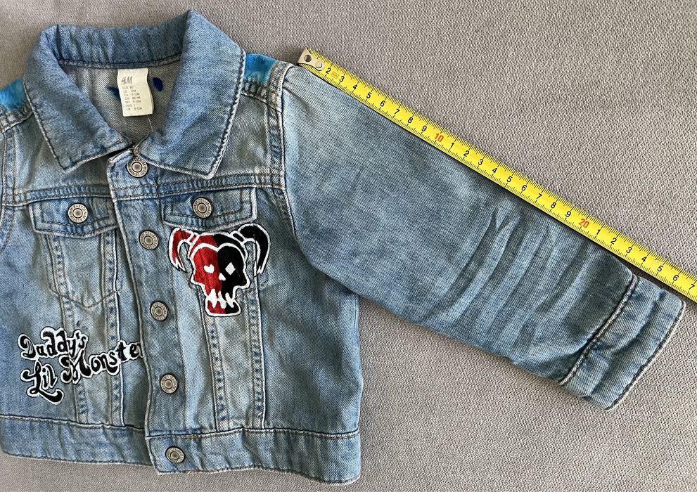Kurtka jeansowa H&M custom ręcznie malowana r.80