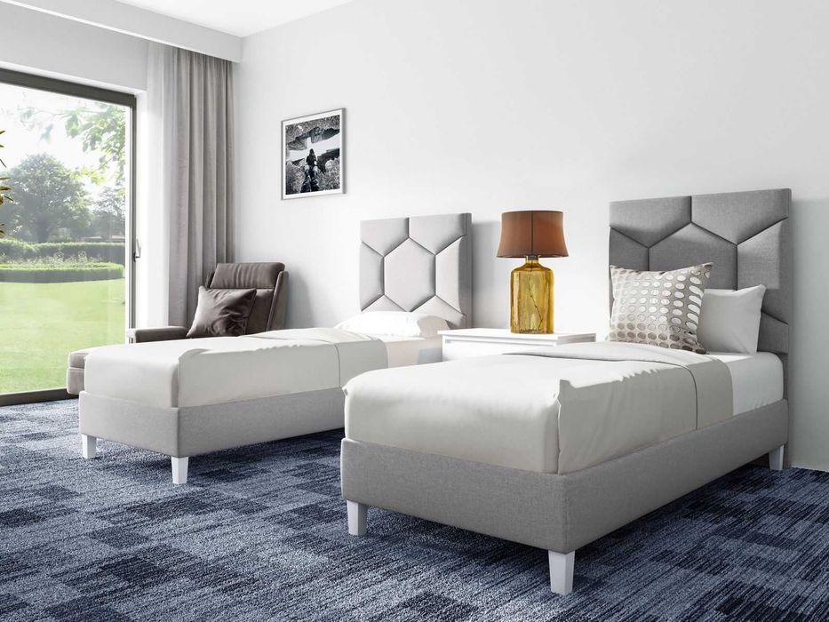 Tapicerowane łóżko hotelowe 70 / 80 / 90 / 100x200 - SZYBKA DOSTAWA