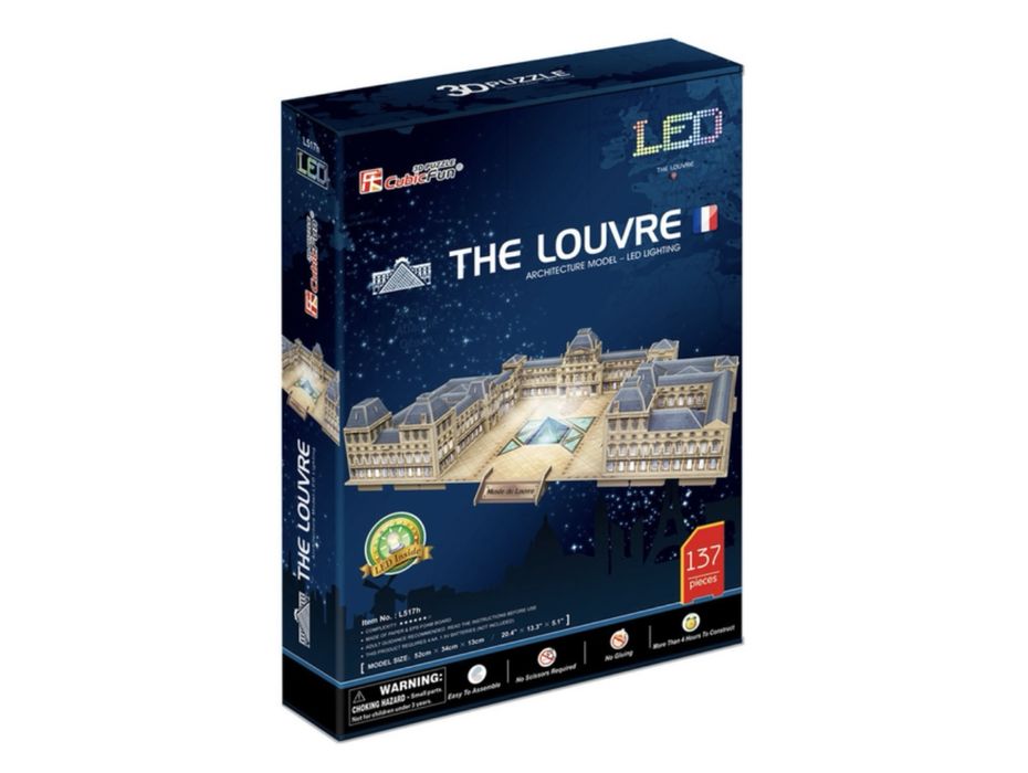 3D пазлы Лувр с подсветкой